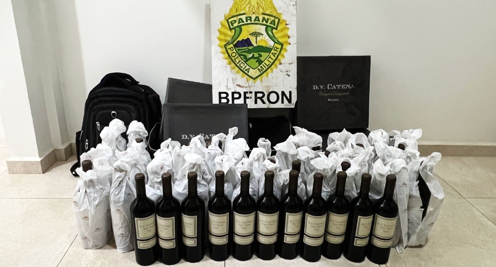 BPFRON apreende 80 garrafas de vinhos descaminhadas da Argentina