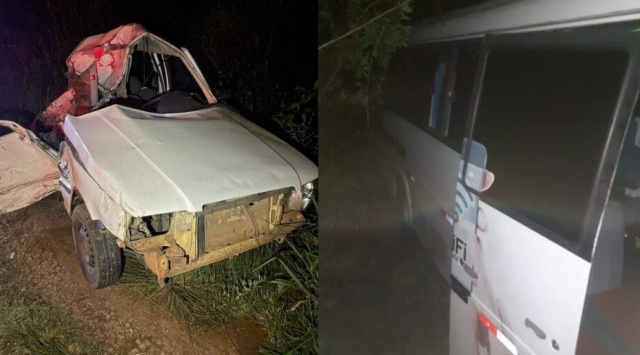 Acidentes com micro-ônibus e carros deixam dois mortos em menos de duas horas em SC
