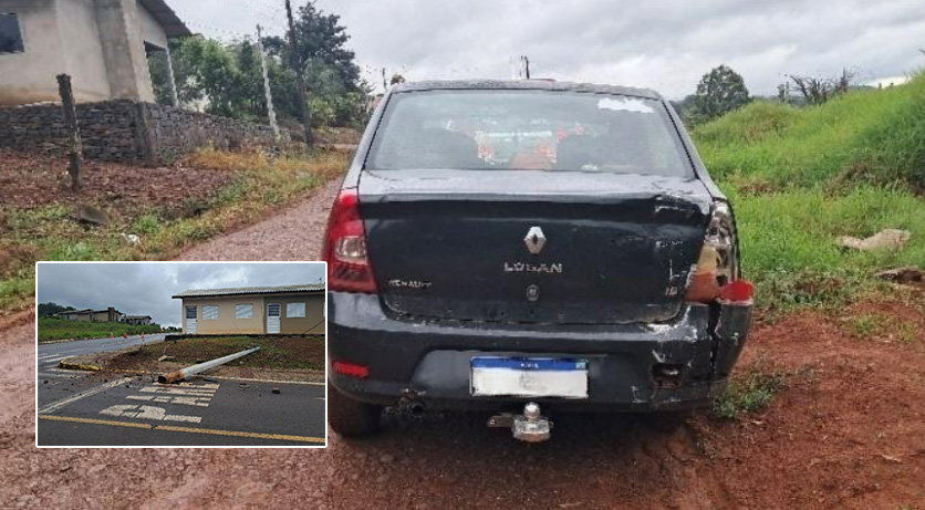 Motorista colide contra poste, deixa local do acidente e admite ter ingerido bebida alcoólica
