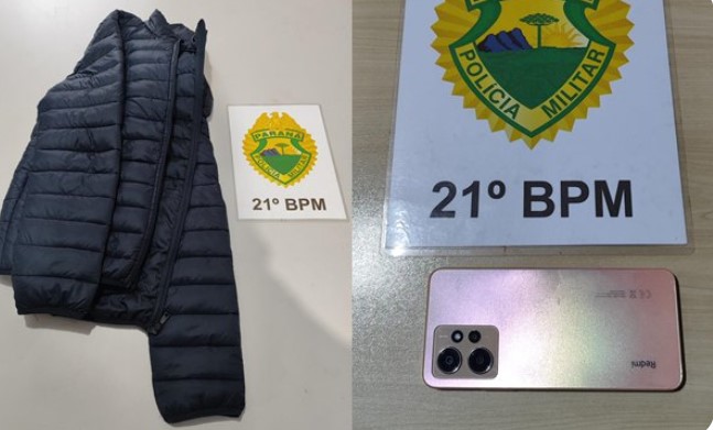 Homem que praticou furtos de jaqueta e celular é preso pela PM