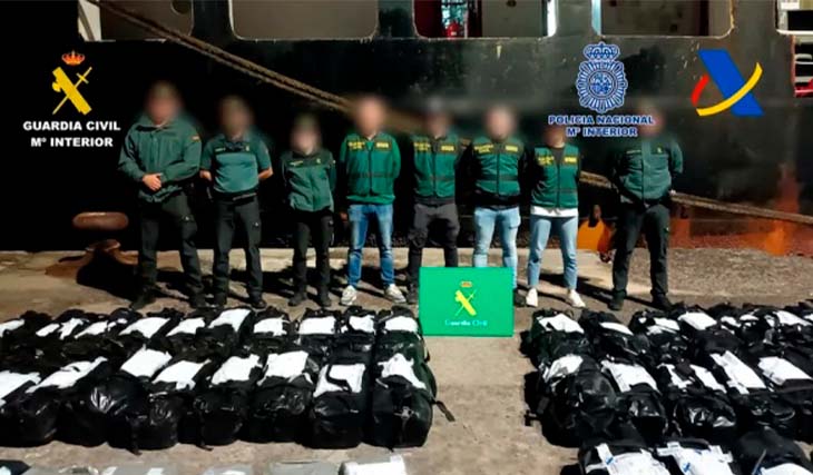 Navio que saiu de Santos foi interceptado com 4,5 toneladas de cocaína nas Ilhas Canárias