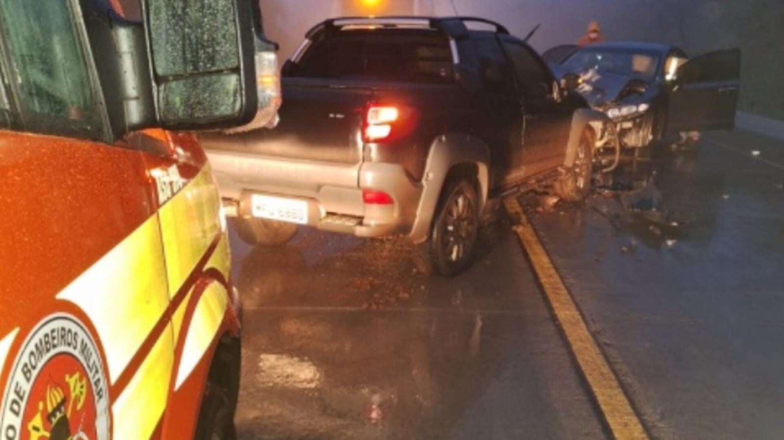Colisão frontal de veículos é registrada na BR 163, em São José do Cedro