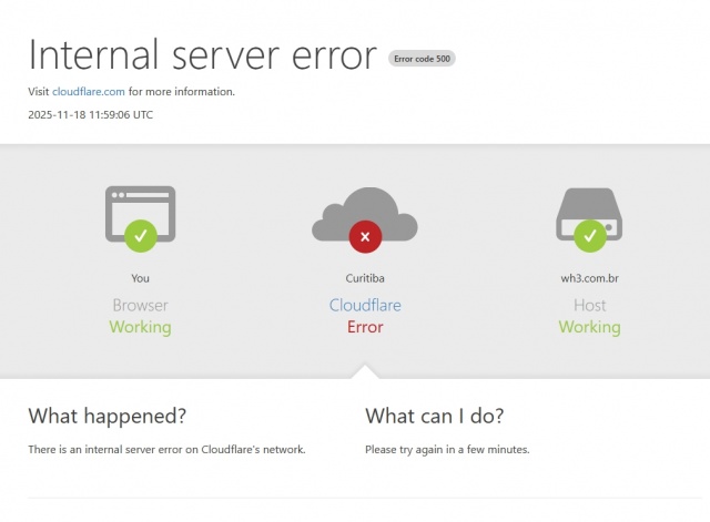 Instabilidade na Cloudflare derruba sites e aplicativos ao redor do mundo nesta terça-feira