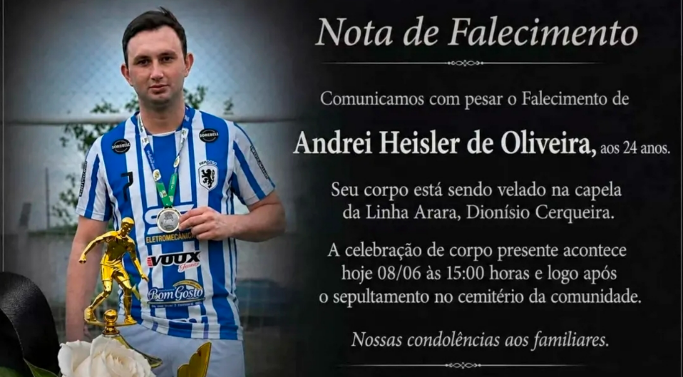 Comunicamos o falecimento de Andrei Heisler de Olivera