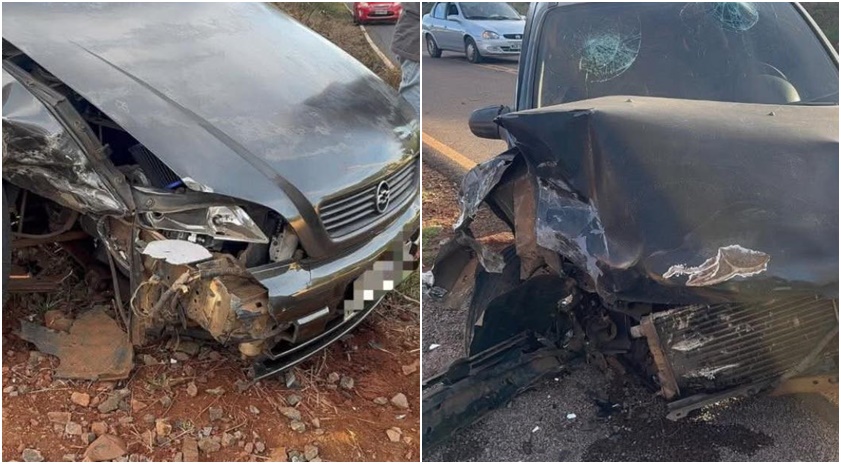 Colisão frontal deixa família ferida na estrada Santa Bárbara
