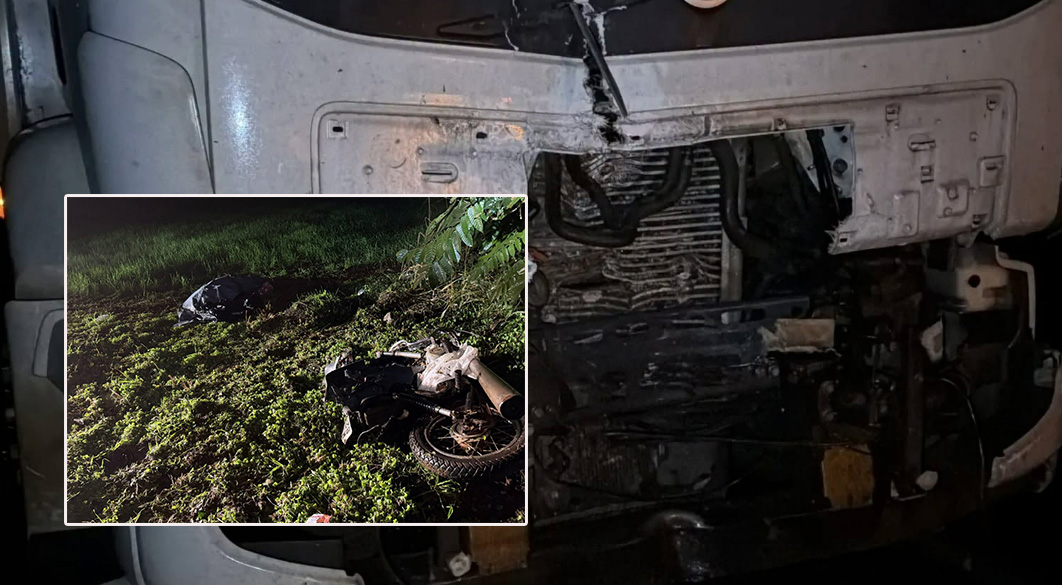 Jovem de 19 anos morre em colisão entre caminhão e moto na PR-182