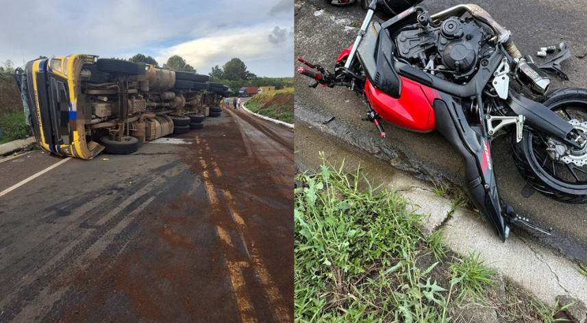 Motociclista de 30 anos morre após colisão frontal com caminhão na SC-467
