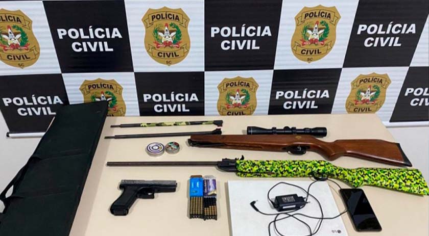 Após ameaças, Polícia Civil prende homem e apreende armas e munições