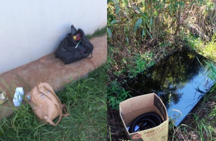 Suspeito invade casa, foge pelos telhados e abandona objetos furtados