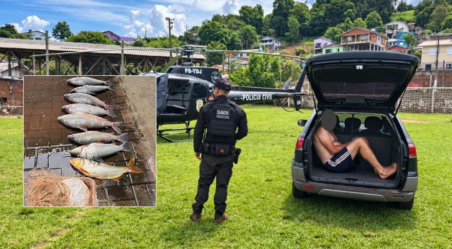 Homem é preso por pesca ilegal no rio Uruguai, em Mondaí