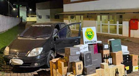 BPFRON apreende 654 garrafas de vinho argentino em veículo abandonado