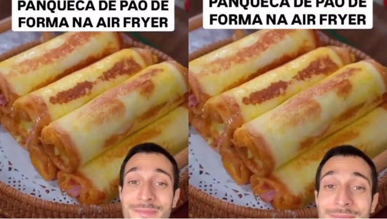 Aprenda a fazer panqueca de pão de forma na Air Fryer