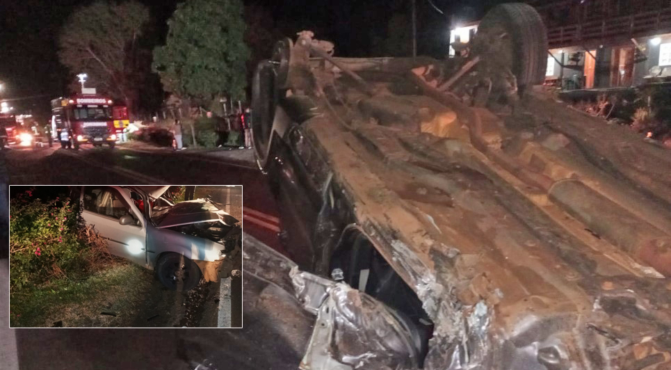 Colisão frontal termina com um morto e três feridos na SC-283