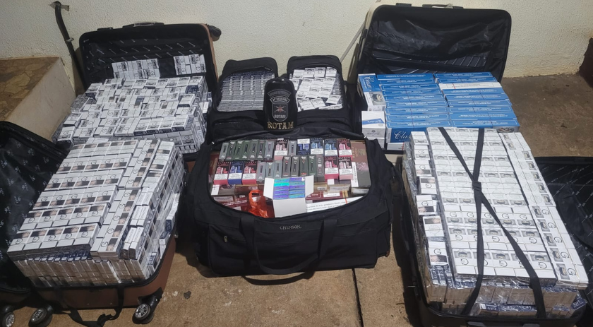 Equipe da ROTAM intercepta contrabando de cigarros em ônibus na Operação Hórus