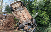 Jovem fica ferida após saída de pista na SC-305