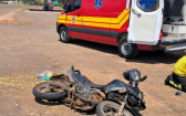 Motociclista fica ferido após colisão com caminhão na BR-163