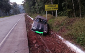 Saída de pista mobiliza Polícia Militar Rodoviária no Oeste de Santa Catarina