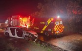 Colisão frontal entre Veloster e Gol deixa mulher gravemente ferida entre Dois Vizinhos e Verê