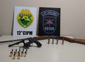 Homem é detido com revolver e espingarda dentro de automóvel
