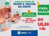 Salas de vacina estarão abertas neste sábado (01/07) nos bairros Centro, Copasa e Industrial