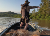 PMA realiza fiscalização e apreende 1700 metros de rede de pesca no Rio Uruguai