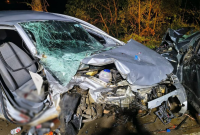 Colisão frontal deixa seis vítimas na SC-355