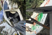 Caminhão e carro caem em ribanceira e atingem residência em Seara; vítima fica presa às ferragens