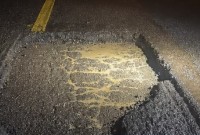 Buraco na SC-480 exige atenção de motoristas entre Bom Jesus e Xanxerê