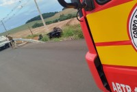 Capotamento na SC-340 deixa mulher ferida na área rural