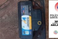 Homem é preso após furtar bateria e ameaçar colocar fogo em casa