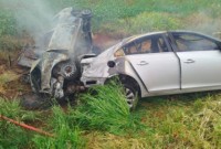 Identificado homem que morreu carbonizado em colisão frontal na BR-282, em Cunha Porã