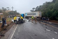 Três pessoas morrem e duas ficam gravemente feridas em acidente na Serra Dona Francisca
