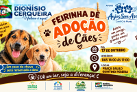 Feirinha de adoção de cães do Anjos Sem Asas, do canil Cris Muniz, será realizada no dia 17 de outubro