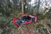 Capotamento deixa dois jovens gravemente feridos em rodovia catarinense