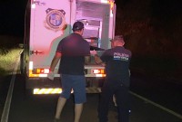 Mulher morre após carreta tombar na PR 566 entre Beltrão e Itapejara