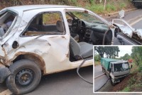 Colisão entre carro e caminhão deixa um ferido na BR-158