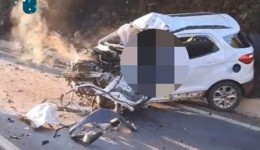 Motorista fica encarcerado após grave colisão no interior