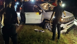 Mulher fica ferida após veículo sair da pista na Ruta Nacional 101