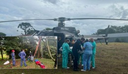 Homem é resgatado após ficar com perna presa em árvore no interior