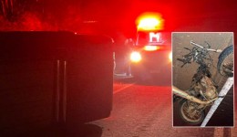 Casal de jovens morre em grave acidente entre moto e caminhonete na BR-163