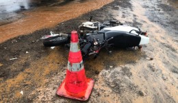 Motociclista fica ferido após colisão na BR-282