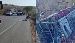 Ônibus com 60 passageiros capota em rodovia de Alagoas e deixa 15 mortos