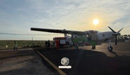 Gestante de São Miguel do Oeste é transferida para Lages em voo aeromédico