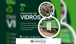 Prefeitura disponibiliza carretão para descarte de vidros