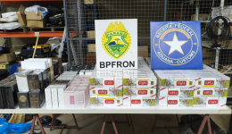 BPFRON apreende cigarros contrabandeados e mercadorias avaliadas em R$ 53 mil