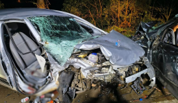 Colisão frontal deixa seis vítimas na SC-355