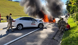 Uma pessoa morre em acidente envolvendo carro da Prefeitura de Seara na BR-470