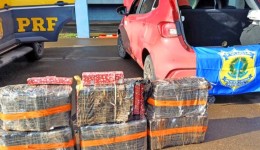 PRF apreende quase 100 quilos de maconha em carro e prende motorista no Oeste Catarinense