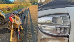 Motociclista fica gravemente ferido após colidir contra traseira de caminhonete na SC-283