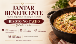 Jantar beneficente será realizado em outubro para auxiliar família após incêndio em veículo